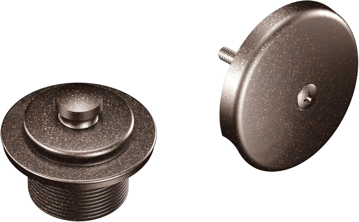 Moen T90331BN Push-N-Lock Tub and Shower Drain Kit with 1.5 Inch Threads, Brushed Nickel