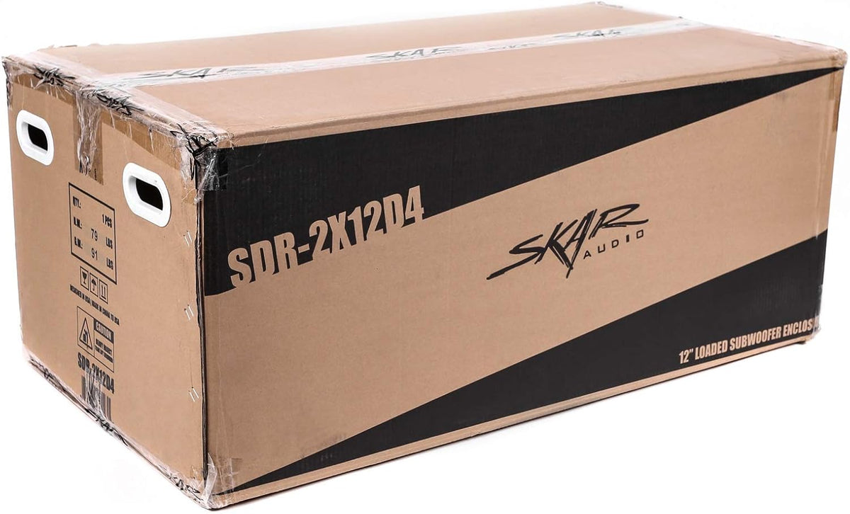 Skar Audio Dual 12 Complete 2,400 Watt SDR Series Subwoofer Bass Package - Includes Loaded Enclosure with Amplifier
