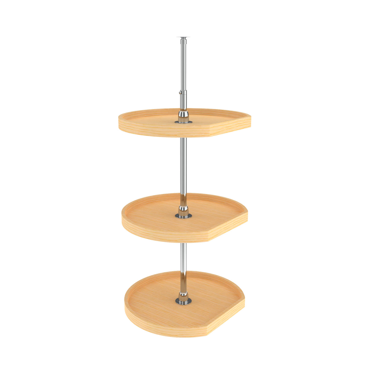 Rev-A-Shelf 4WLS273-20-536 20x22 Natural Wood 3 Shelf D-Shape Independent Lazy Susan