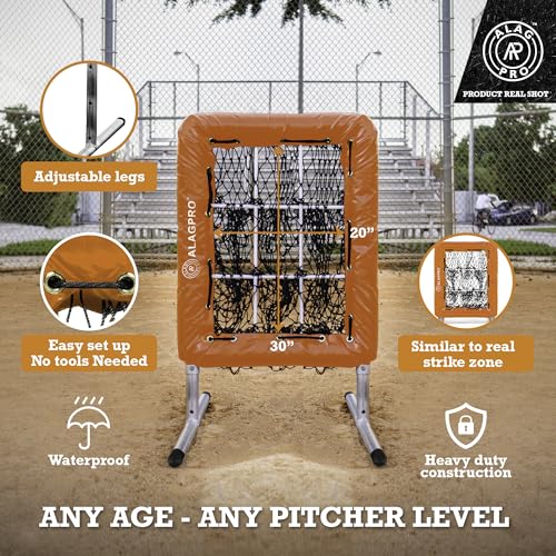 ALAGPRO? The Original 9 Hole Pitching Net with Strike Zone Pocket | Pitching Target for Baseball & Softball Pitchers