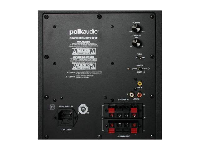 Polk Audio PSW 111 PSW111 8 inch Compact Powered Subwoofer, Black