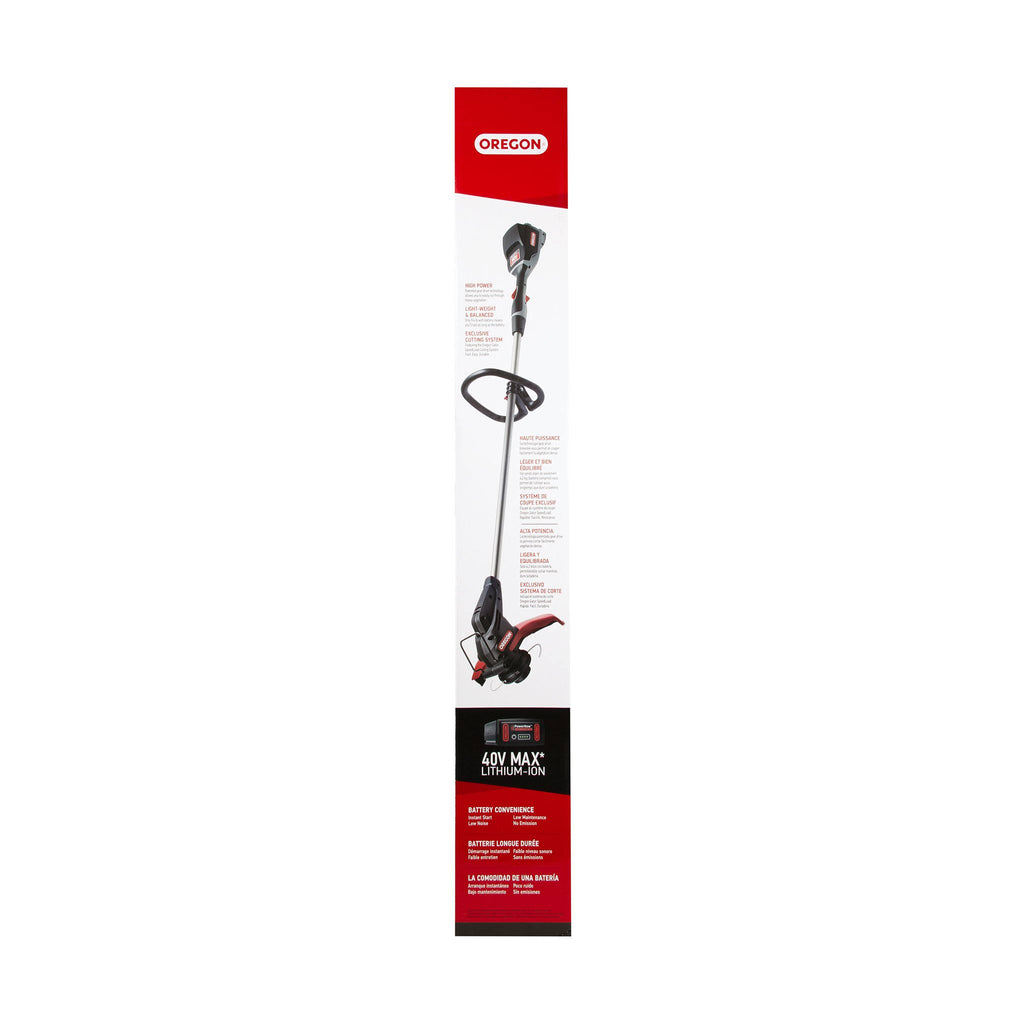 Oregon Cordless 40V Max ST275 Trimmer/Edger Kit with 2.6 Ah Battery, Charger u0026 Gator Speed Load System 590498