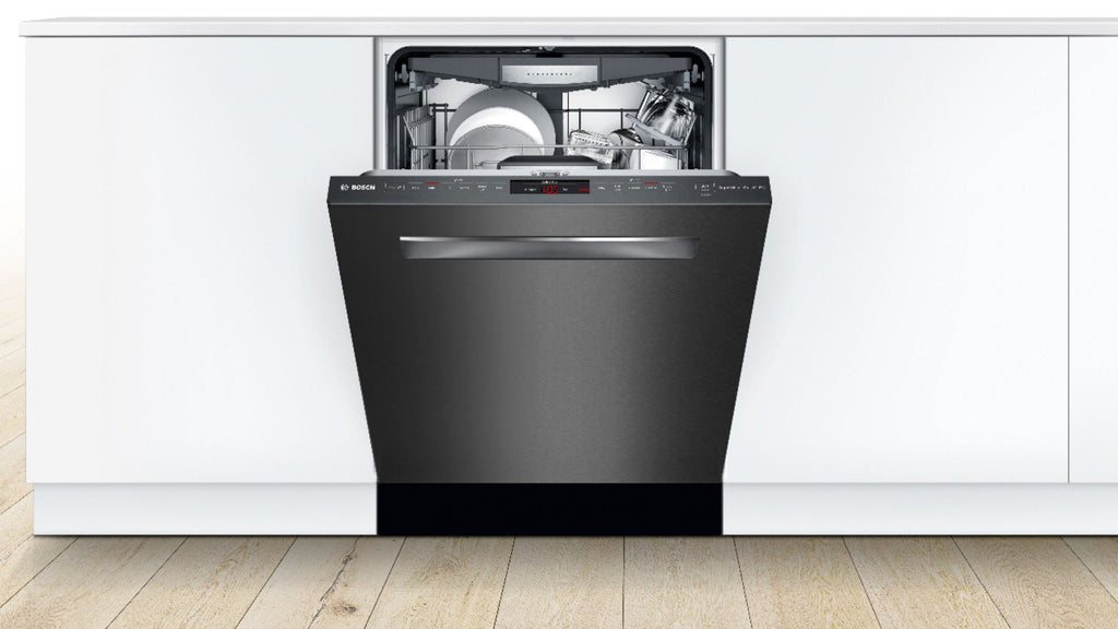 Bosch - 800 Series 24 Top Control Built-In Dishwasher with CrystalDry, Stainless Steel Tub, 3rd Rack, 42 dBa - Black stainless steel