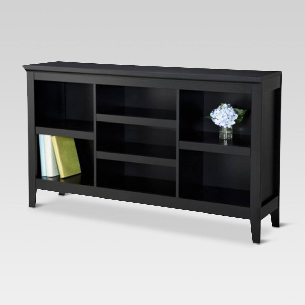 Threshold Carson Horizontal Bookcase with Adjustable Shelves - Black