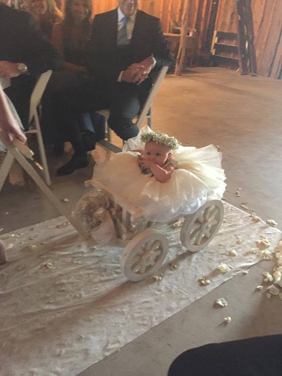 Small Flower Girl Wedding Wagon - Gloss White or Ivory