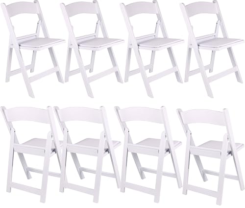 BTEXPERT Set of 4, Resin Folding Chair Vinyl Padded Seat Indoor Outdoor Lightweight Set for Home Event Party Picnic Kitchen Dining Church School Weddings