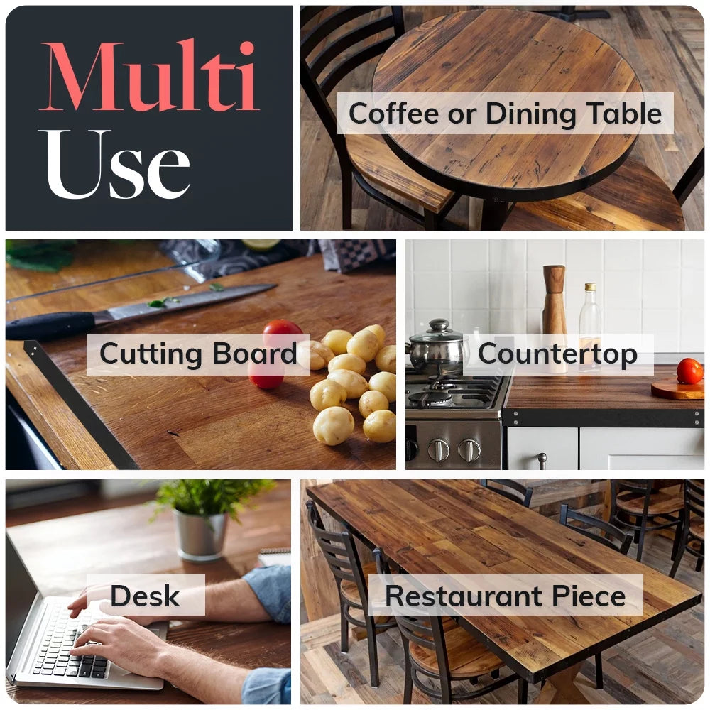 HEIRLOUM Reclaimed Wood Table Top - Rustic Recycled Solid Wooden Piece Perfect for Kitchens, Dining and Coffee Table Tops (Reclaimed Wood Table Top - Economy, 30 x 30)