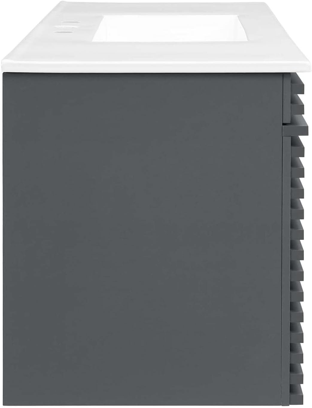 Modway Render 48 MDF and Particleboard Wall-Mount Bathroom Vanity - Gray/White