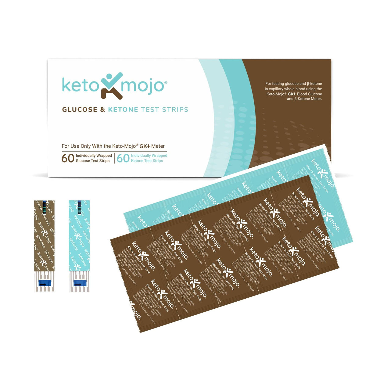 Keto-mojo GK+ Combo Test Strips (60 Glucose u0026 ketone) - Official Company Listing