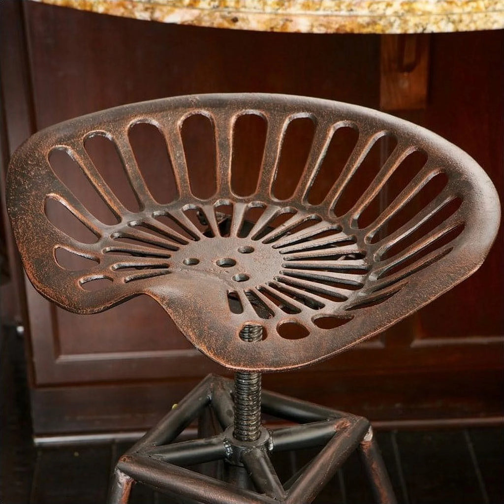 Noble House 26 Lawrence Saddle Bar Stool in Copper and Silver