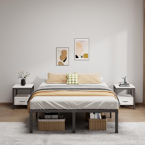 Metal Bed Frame Full Size - 14 Inch Heavy-Duty Full Platform Bed Frame No Box Spring Needed, Easy Assembly, Noise-Free, Sturdy Mattress Foundation, Underbed Storage Space