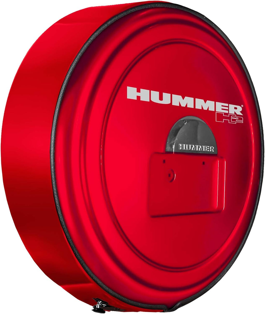 Boomerang Hummer H2 (05-10) - Color Matched MasterSeries Hard Tire Cover - (Color Matched Plastic Face & Stainless Steel Ring) - Hummer H2 Logo - Pewter Metallic