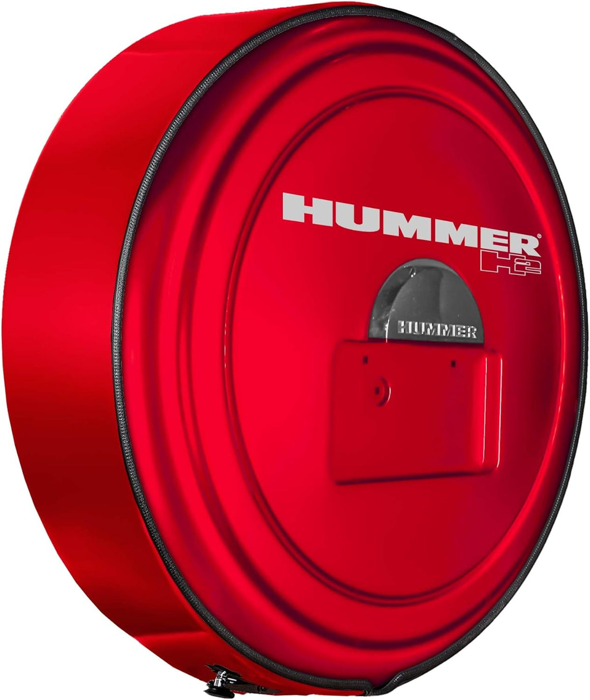 Boomerang Hummer H2 (05-10) - Color Matched MasterSeries Hard Tire Cover - (Color Matched Plastic Face & Stainless Steel Ring) - Hummer H2 Logo - Pewter Metallic