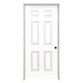 Steves u0026 Sons 28 in. x 80 in. 6-Panel Textured Hollow Core White Primed Composite Single Prehung Interior Door