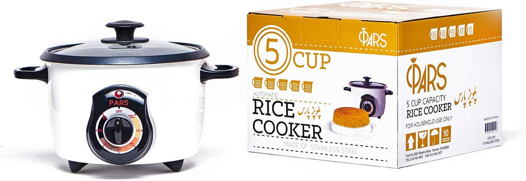 Pars Automatic Persian Rice Cooker - Tahdig Rice Maker Perfect Rice Crust, 10 Cup