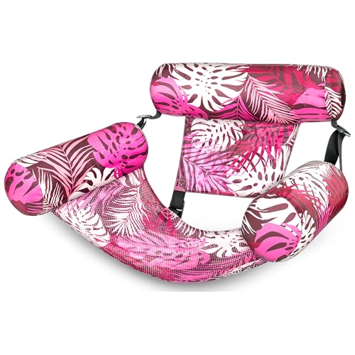 Sloosh Pool Floats Chairs Adult,Inflatable Pool Lounge,Plant Pattern Floating Mat Hammock,Blow up Water Chairs Noodles rafts for Party Summer Water Beach Fun