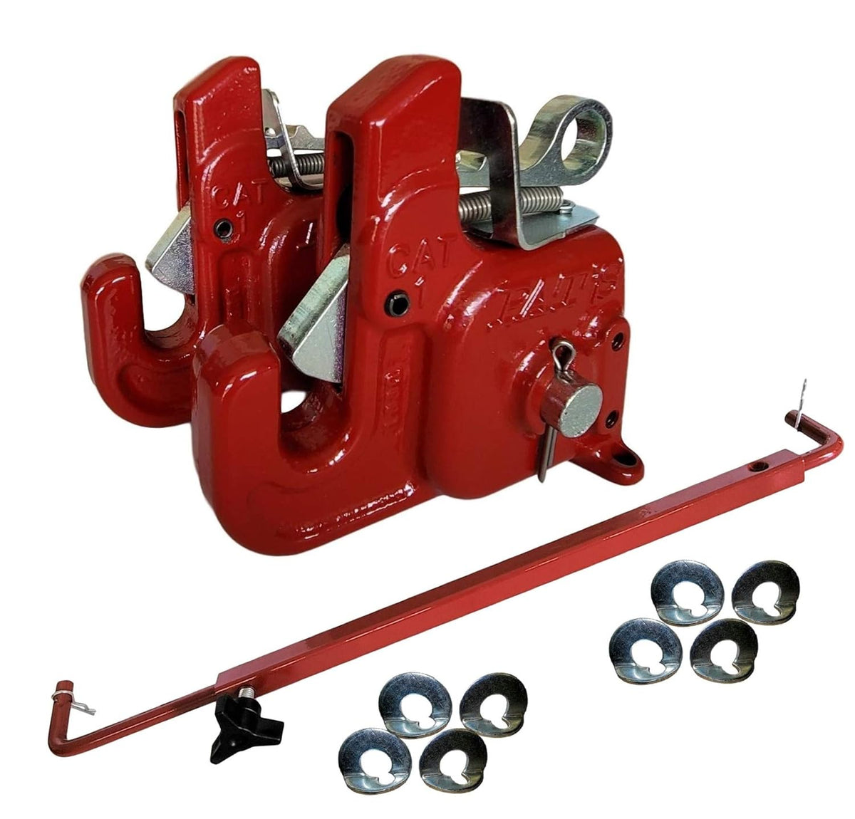 Pat's Easy Change with Stabilizer Bar - Best Quick Hitch System On The Market ?C Flexible, Durable and Affordable (RED CAT #1)