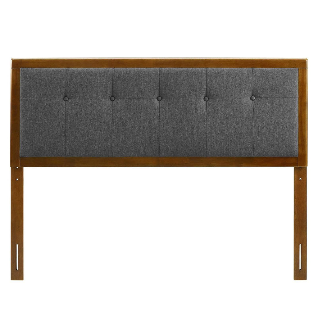 Modway Draper Tufted Queen Fabric and Wood Headboard - Walnut Charcoal