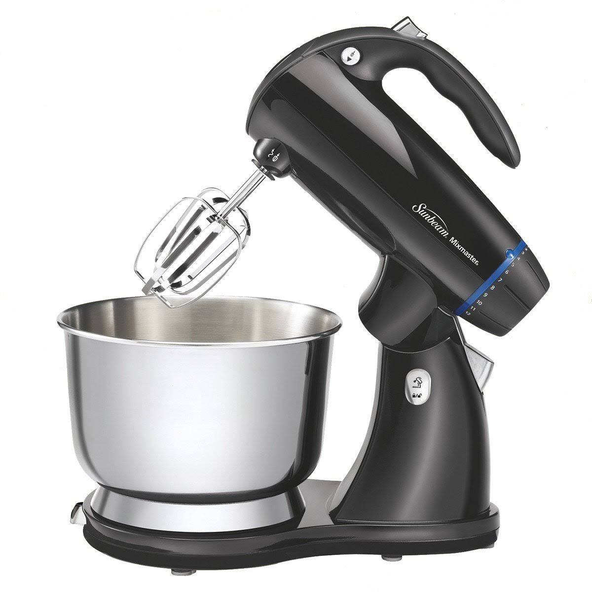 Sunbeam 2594 350-Watt Mixmaster Stand Mixer with Dough Hooks and Beaters, Black