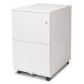 Aurora FC-102WT Modern Soho Design 2-Drawer Metal Mobile File Cabinet with Lock Key/ Fully Assembled, White