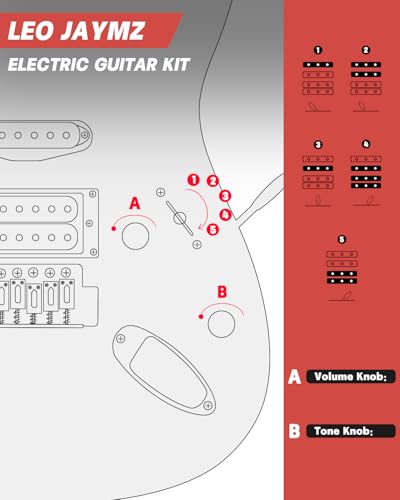 Leo Jaymz 39 Full Size ST Style Electric Guitar Starter Kit with SSH Pickup, 5W Portable Amp, Tuner, Gig Bag, Strap & Accessories (Violet Ocean)