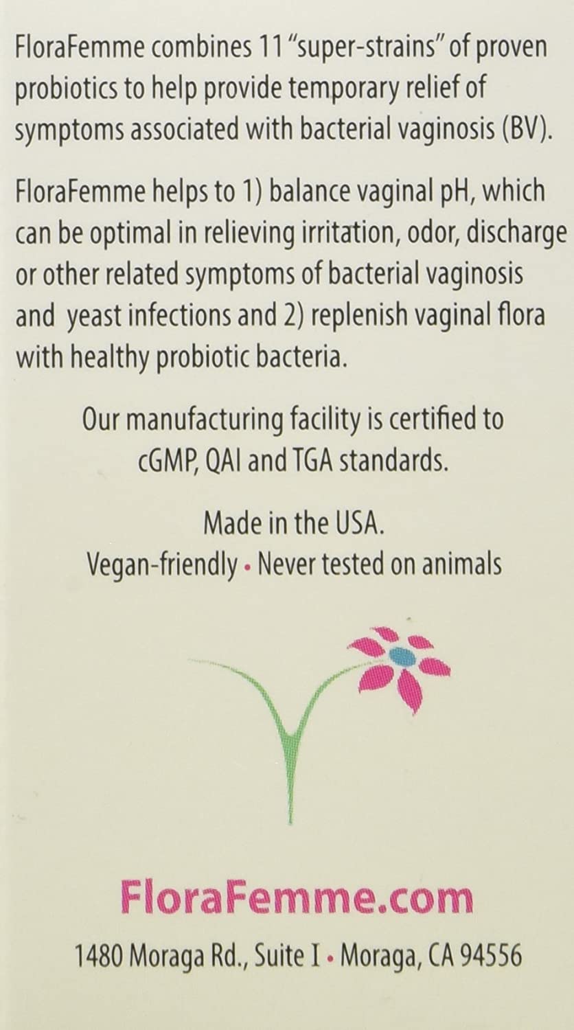 FloraFemme - pH Balanced Vaginal Probiotic Suppositories - Supports pH Balance of Yeast & Bacteria for Feminine Freshness! Supports Restoration of Healthy Vaginal Flora & Eliminates Vaginal Odor!