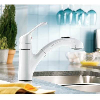 Moen CA87316W Renzo Single Handle Pullout Kitchen Faucet - Glacier