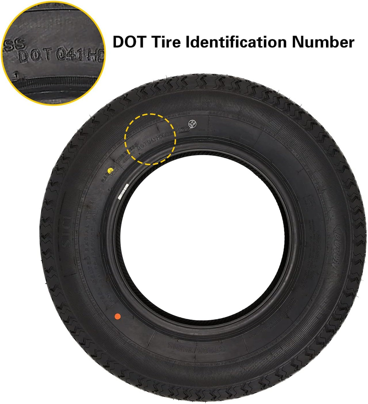 WEIZE ST205 75R15 205 75 r15 Radial Trailer Tire, 8-Ply Load Range D, Set Of 2