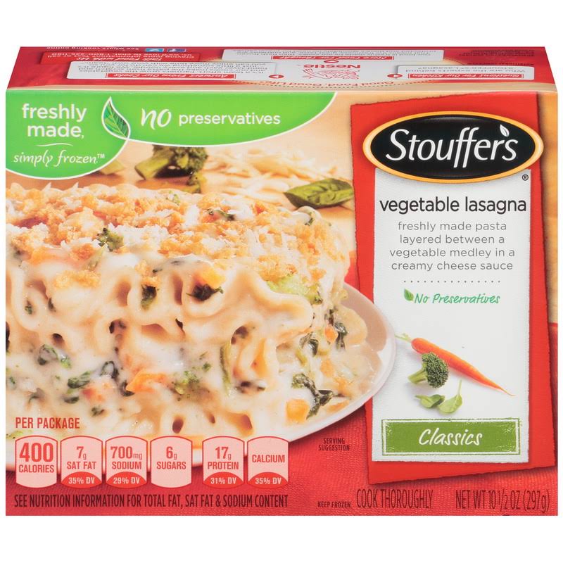 Stouffer's Vegetable Lasagna Meal 10.5 oz, Pack of 12