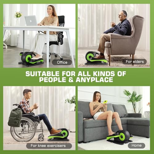 ANCHEER Under Desk Elliptical Machine - Quiet Pedal Exerciser for Seniors, Office & Home, Low-Impact Seated Leg Workout Equipment, Smart LCD Display, Remote Control