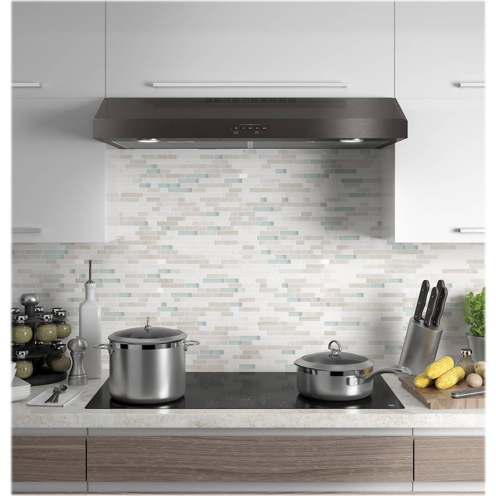 GE - 36 Convertible Range Hood - Black stainless steel