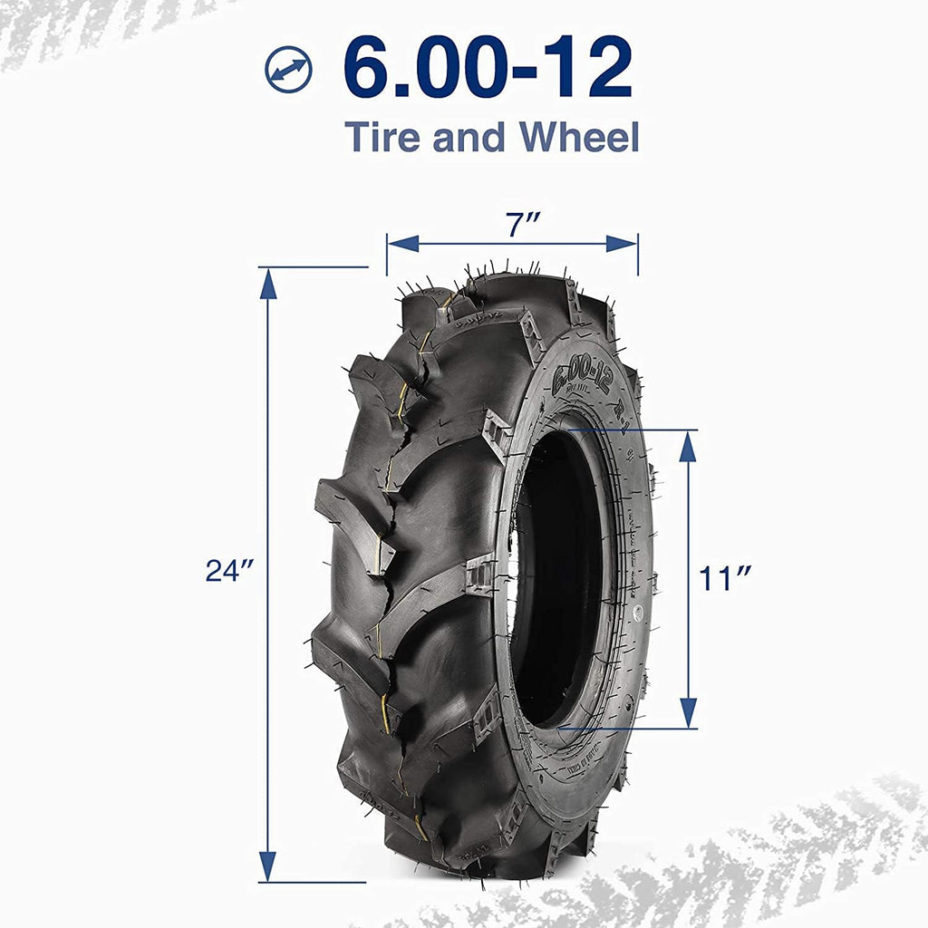 MaxAuto Farm Tractor Tire 6.00-12 Replace Kubota 7100 Series H167,2Pcs