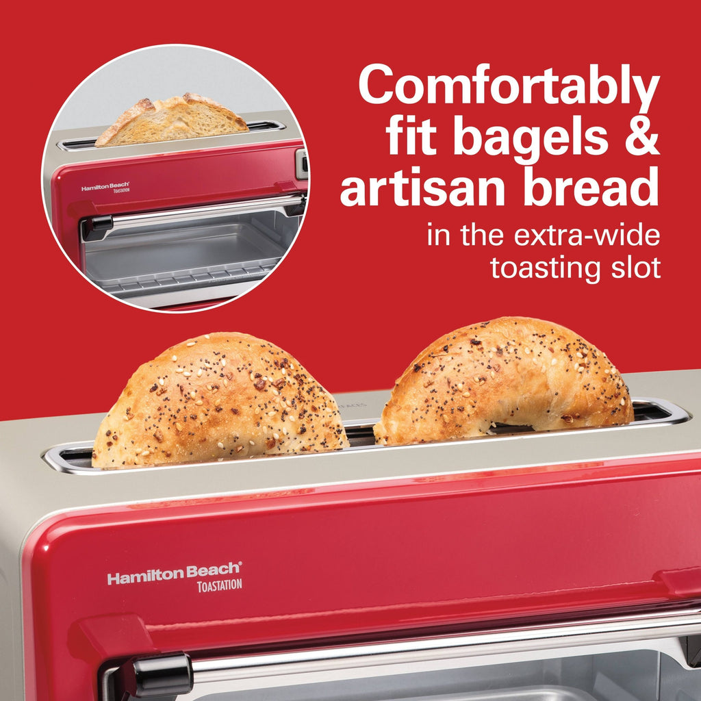 Hamilton Beach - Toastation 2-Slice Countertop Toaster and Toaster Oven - Red 22724