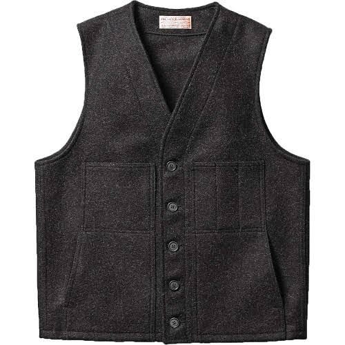 Filson Mackinaw Wool Vest, Charcoal, Large