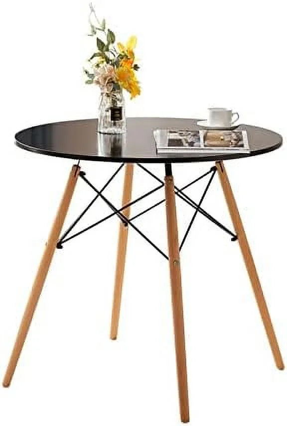 xrboomlife White Dining Table 31.5”u2013Small Round Modern Dining Room Table Kitchen Table Coffee Table - for 2 to 4 People