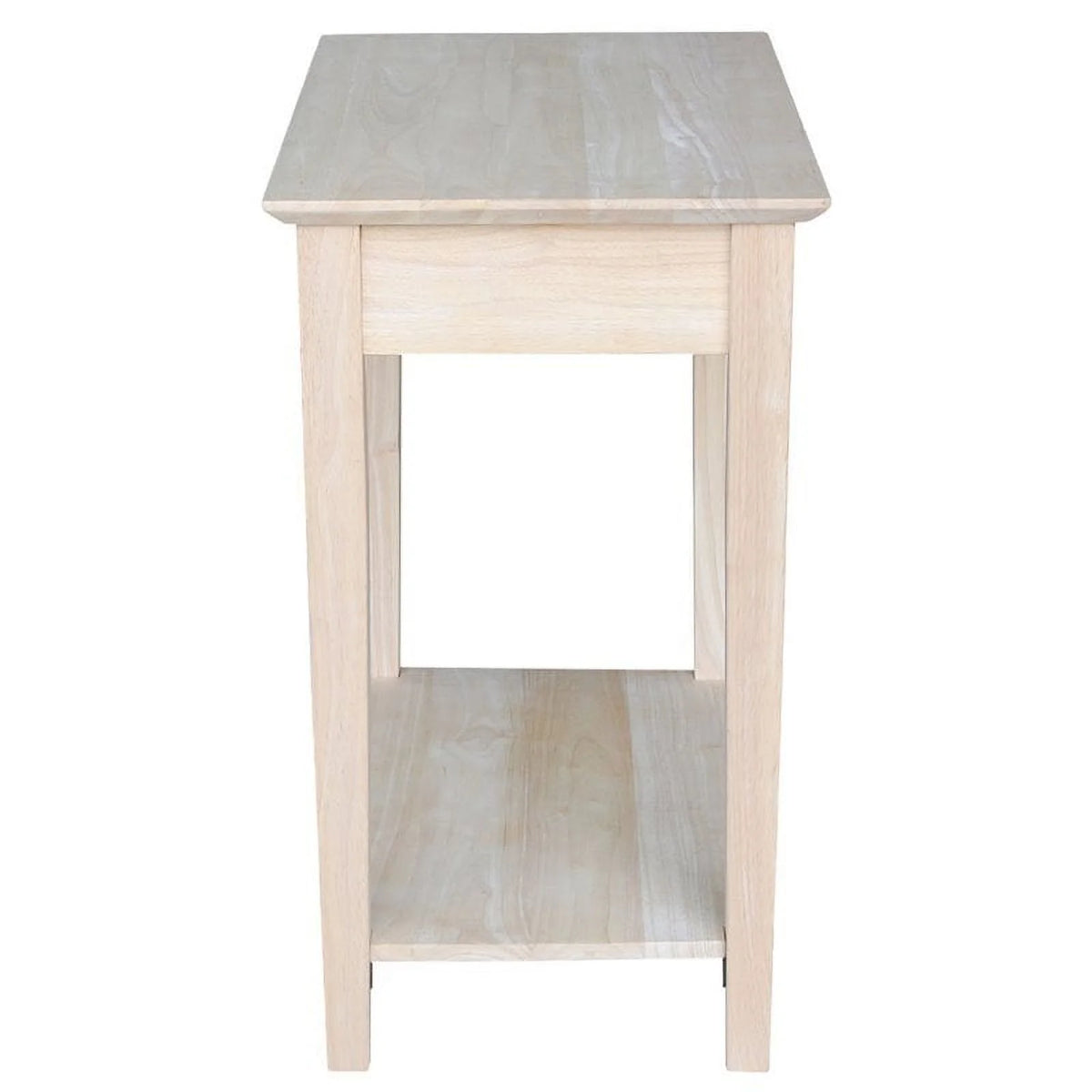 Pemberly Row 1 Drawer Transitional Wood Narrow End Table in Natural