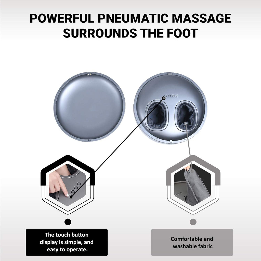 Ottoman Foot Massager by Ottossage, Massaging Ottoman with Removable Lid Provides Air Compression, Shiatsu kneading, Intense Vibration and Heat Therapy. Extra Powerful with Upgraded li-ion Battery.