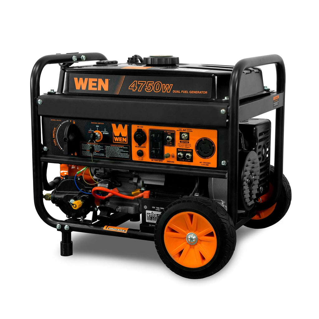 Wen DF475T 4750-Watt 120V/240V Dual Fuel Portable Generator with Wheel Kit and Electric Start - Carb Compliant