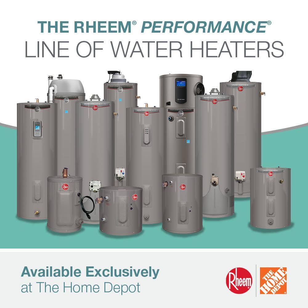 ??Rheem Performance 40 gal. Medium 6 Year 4500/4500-Watt Elements Electric Tank Water Heater