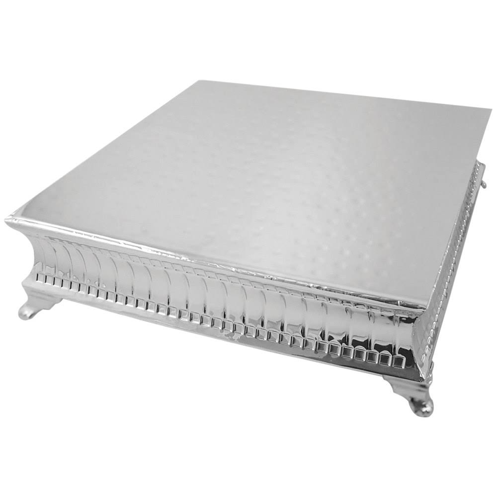Tabletop Classics by Walco AC9127 18x22 Contemporary Square Nickel-Plated Cake Stand