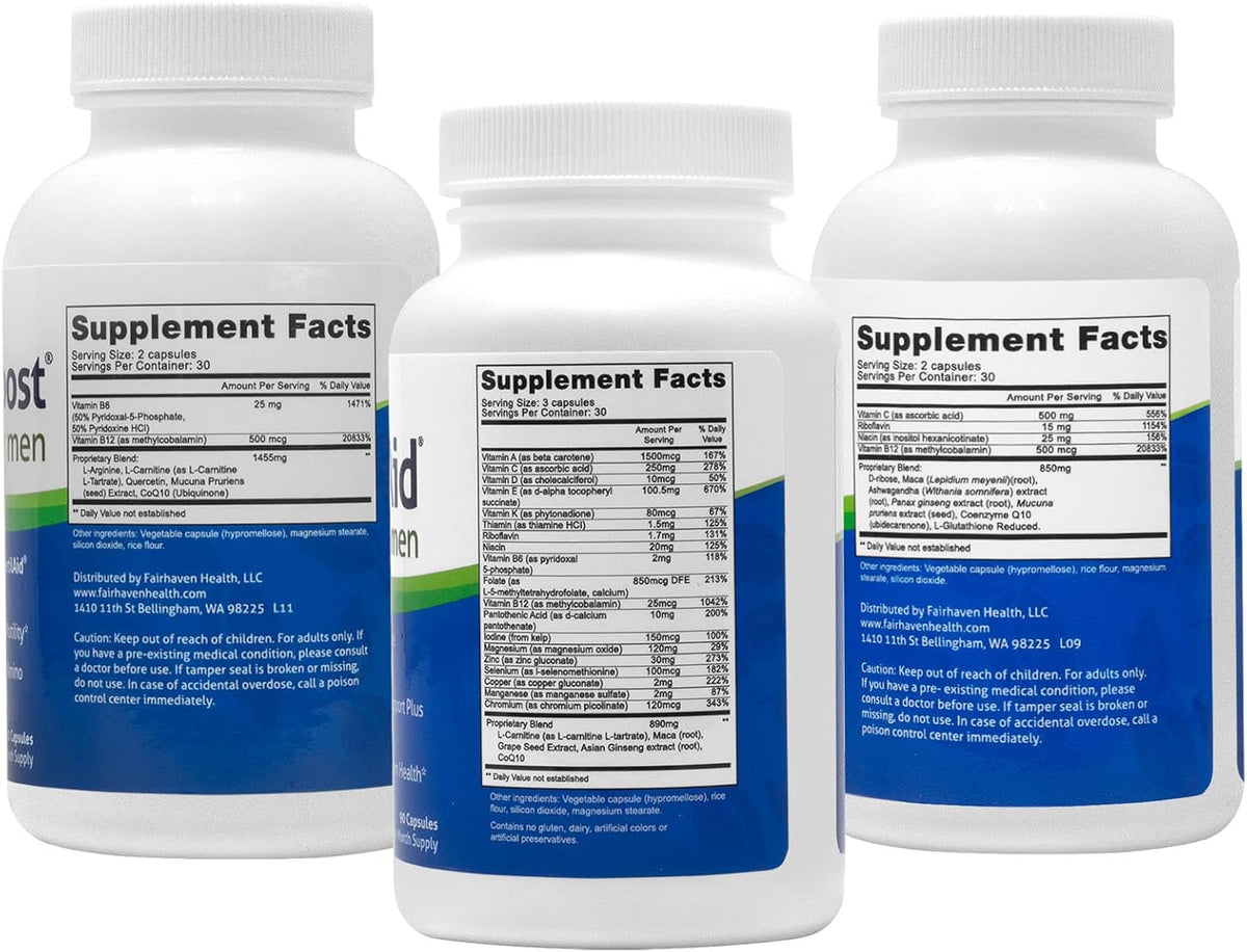 FertilAid for Men, MotilityBoost, Countboost Bundle - Male Fertility Stack with Preconception Vitamin & Fertility Formula Targets Count, Motility, Morphology, with Maca, Ashwagandha, CoQ10, Zinc