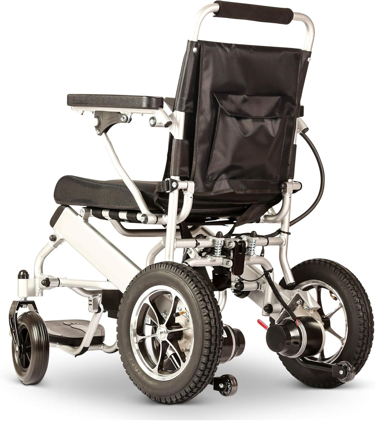 Fold & Travel Lightweight Motorized Electric Power Wheelchair Scooter, Aviation Travel Safe Electric Wheelchair Foldable Heavy Duty Power Wheel Chair