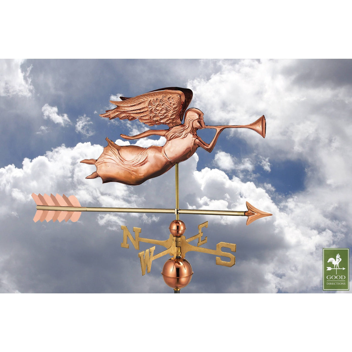 Good Directions Angel with Arrow Weathervane - Pure Copper