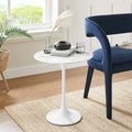 Modway Lippa 20 Round Artificial Marble Side Table in White White