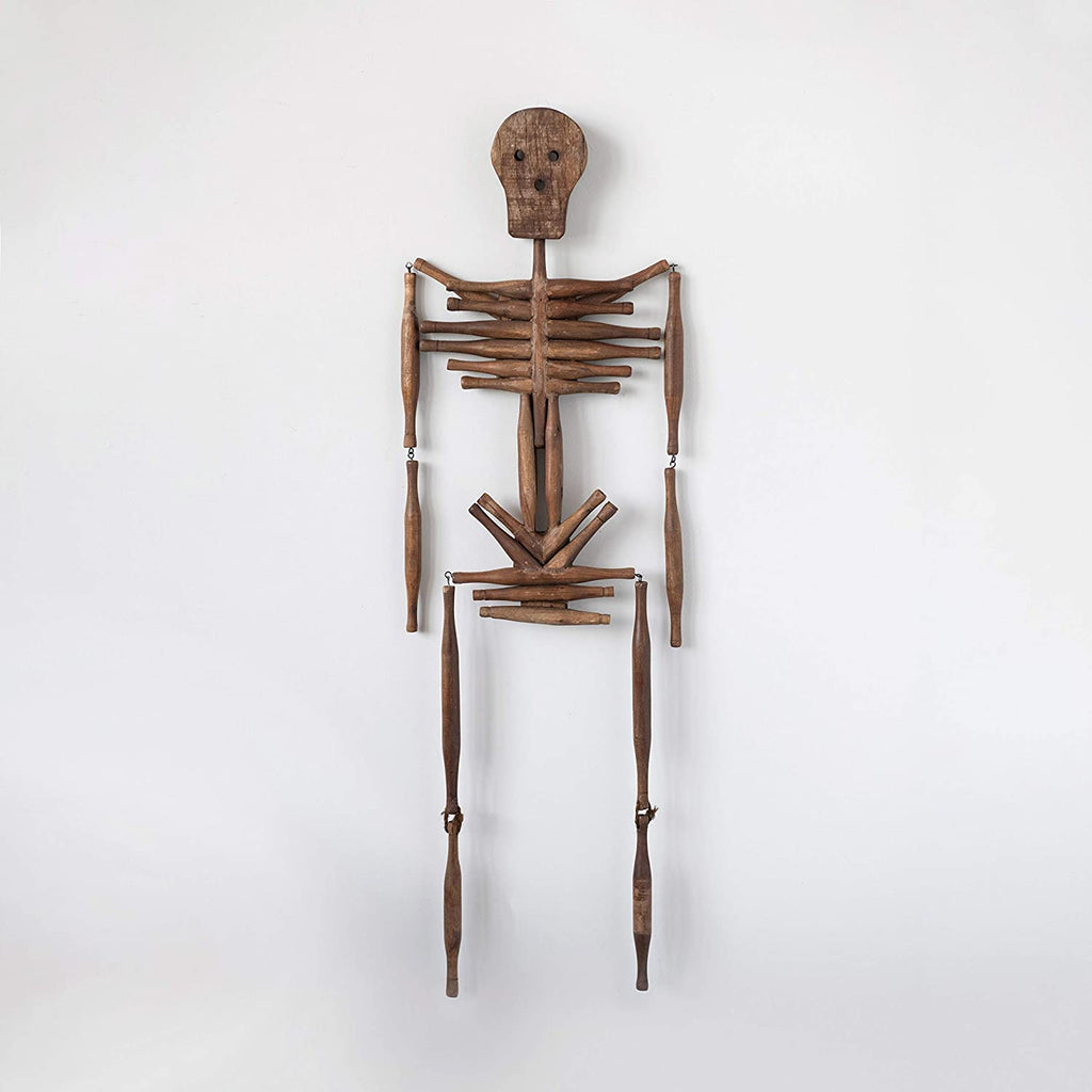 Creative Co-Op 14 L x 2 W x 42 H Found Hanging Wood Rolling Pin Skeleton (Each One Will Vary) Figures and Figurines, Multi