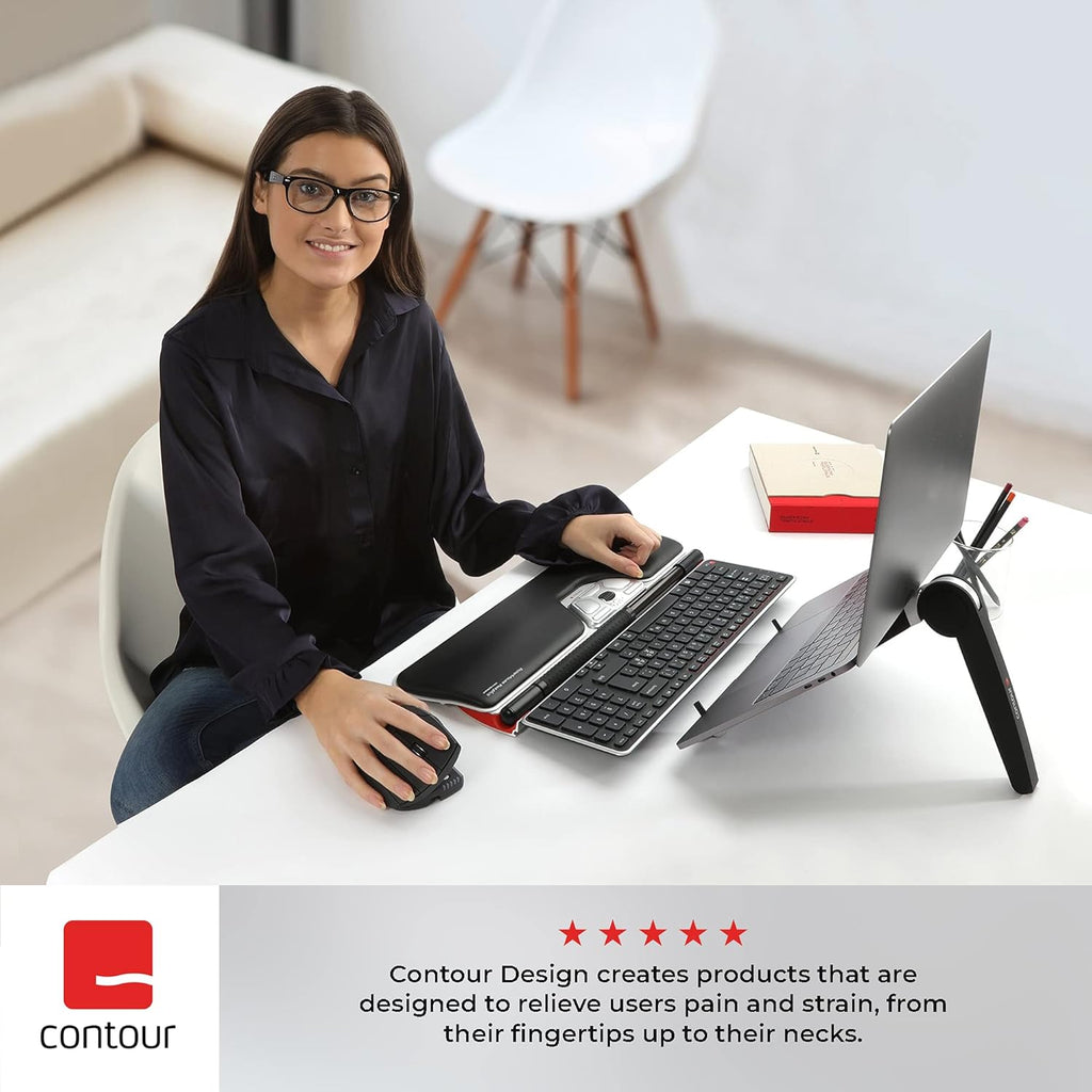 Contour Design RollerMouse Red Wireless - Wireless Ergonomic Mouse for Laptop and Desktop Computer Use - 2.4 GHz Ambidextrous Computer Mouse - Mac & PC Compatible