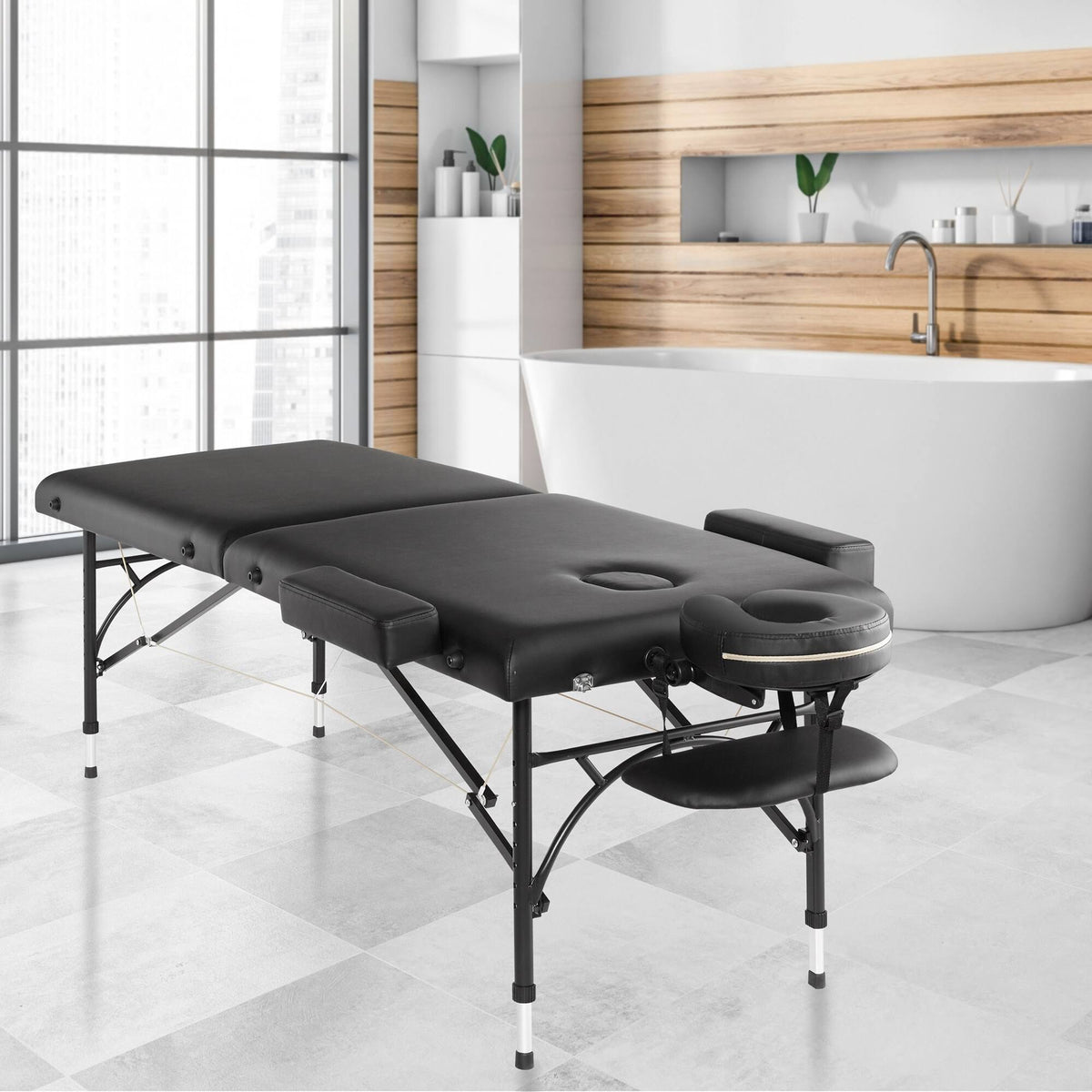 Professional Portable Bi-Fold Massage Table with Aluminum Legs