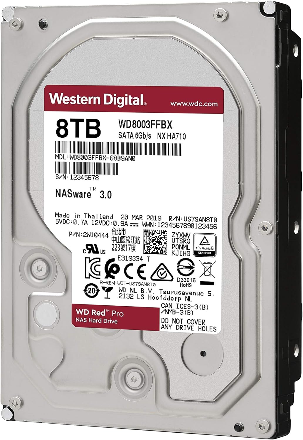 Western Digital 4TB WD Red Pro NAS Internal Hard Drive HDD - 7200 RPM, SATA 6 Gb/s, CMR, 256 MB Cache, 3.5 - WD4003FFBX