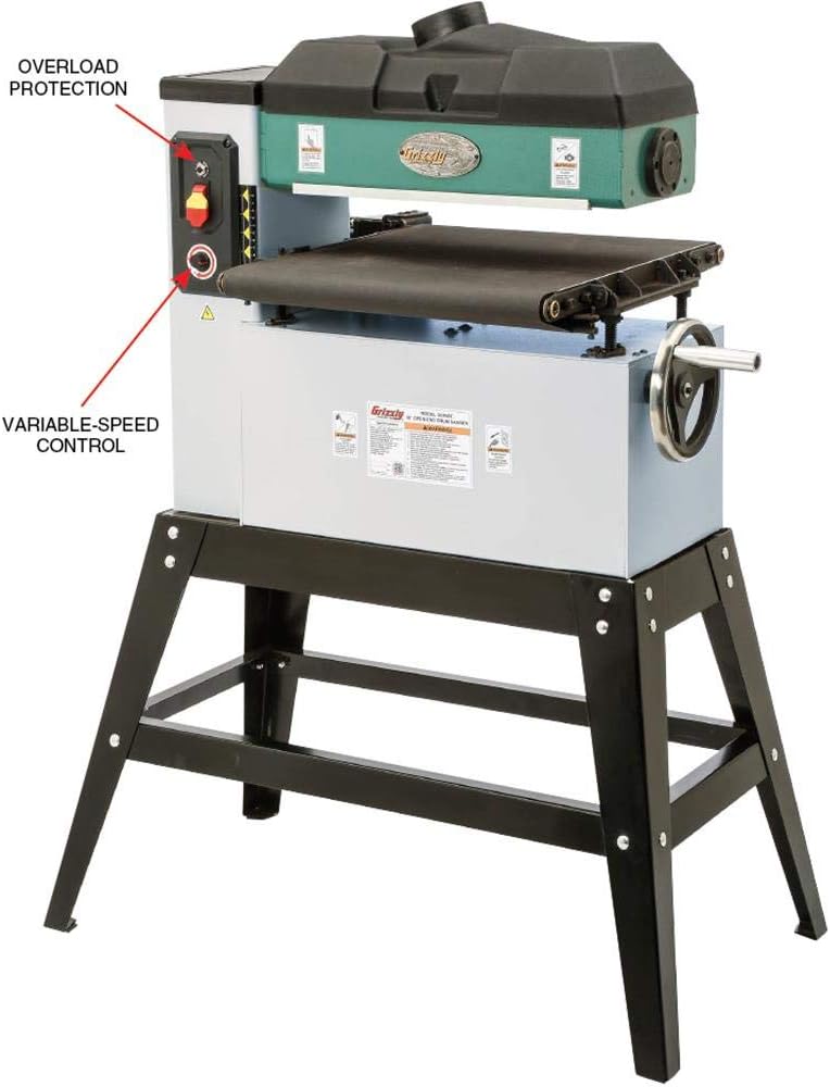 Grizzly Industrial G0458Z - 18 1-1/2 HP Open-End Drum Sander w/VS Feed