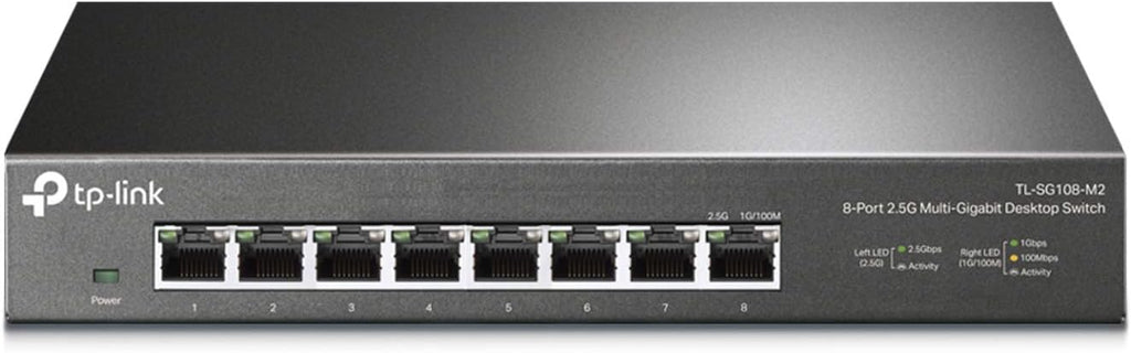 TP-Link TL-SG108-M2 | 8 Port Multi-Gigabit Unmanaged Network Switch, Ethernet Splitter | 2.5G Bandwidth | Plug & Play | Desktop/Wall-Mount | Fanless Metal Design | Limited Lifetime Protection